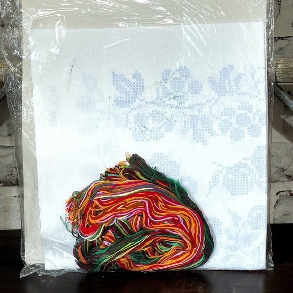 Vintage Cross Stitch Kit Fruits Are The Kindness Of The Earth Columbia Minerva - Picture 2 of 3